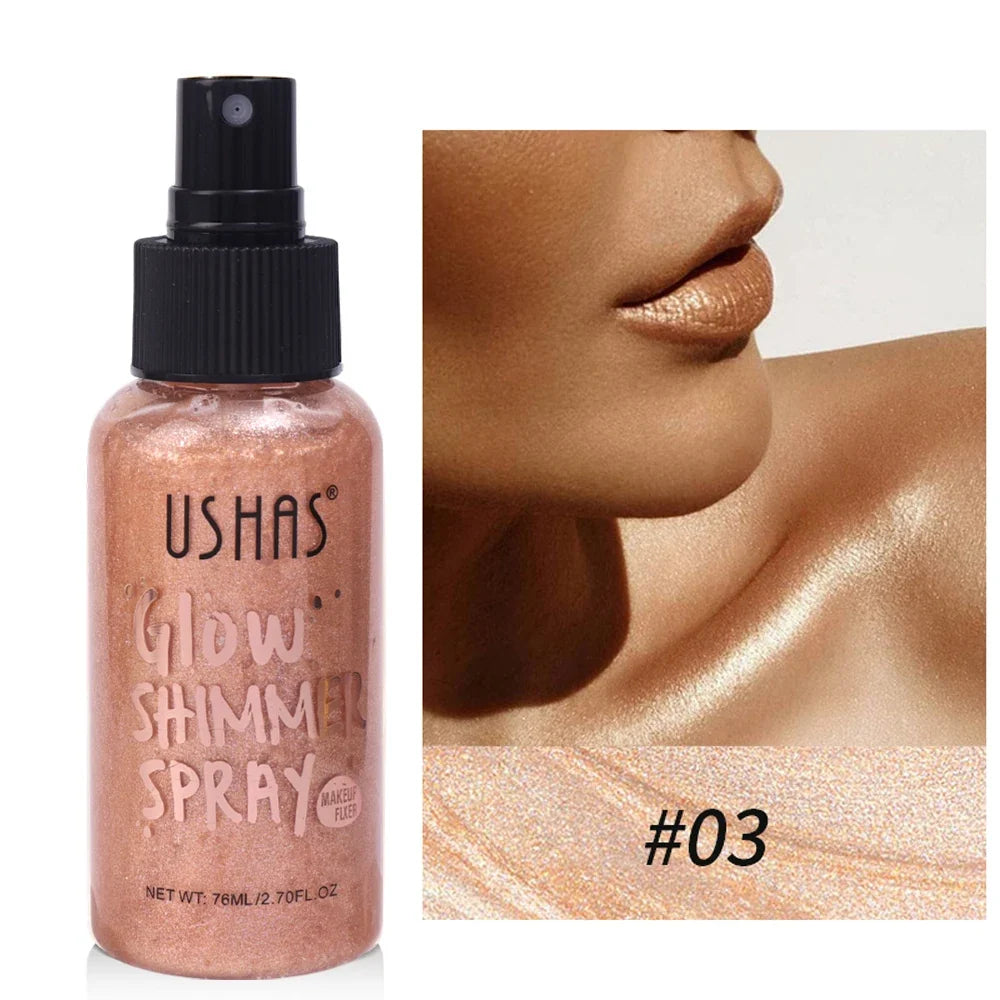 Diamond Liquid Highlight Waterproof High Gloss Glitter Body Bronzer Highlight Long-lasting Wear Face Contour Illuminator Makeup