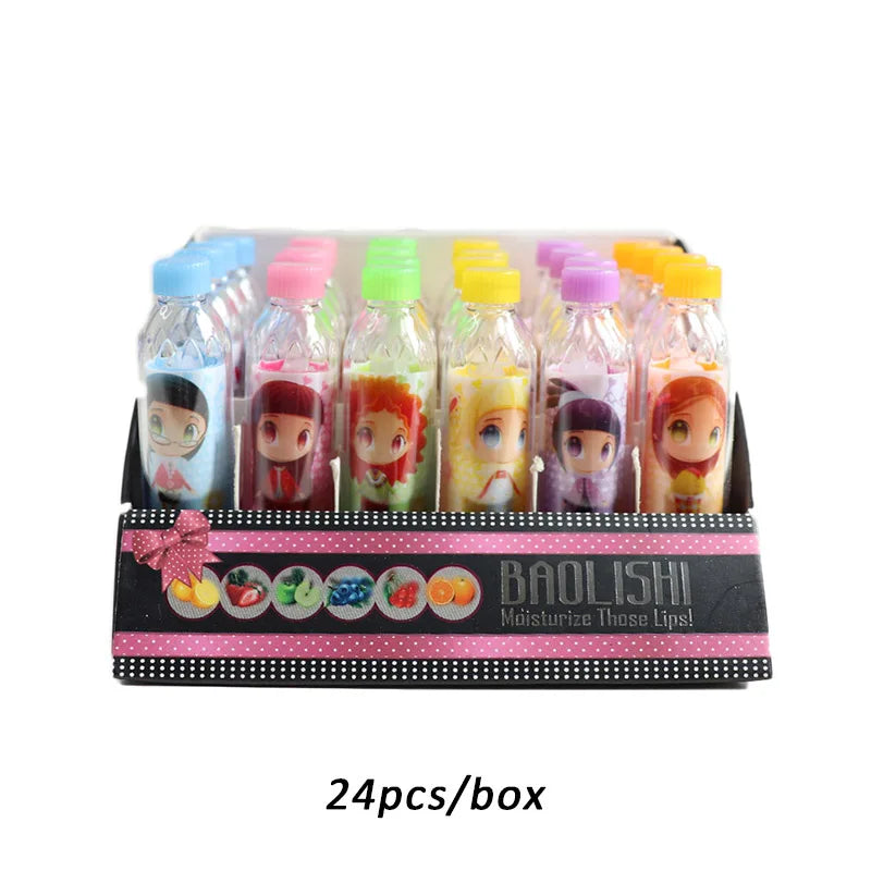 24Pcs Cute Bear Lip Balm Clear Fruit Flavored Moisturizing Lipstick Lip Balm Kids Lips Care Party Birthday Gifts