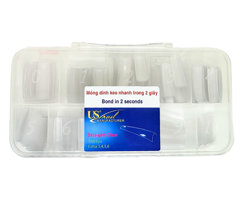 USN STRAIGHT CLEAR NAIL TIP BOX