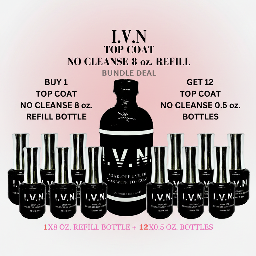 IVN NO CEANSE GEL TOP COAT - BUNDLE DEAL