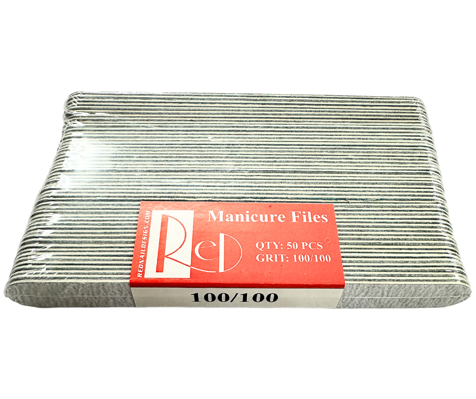 RED NAIL 7" MEDIUM NAIL FILE - ZEBRA 100/100