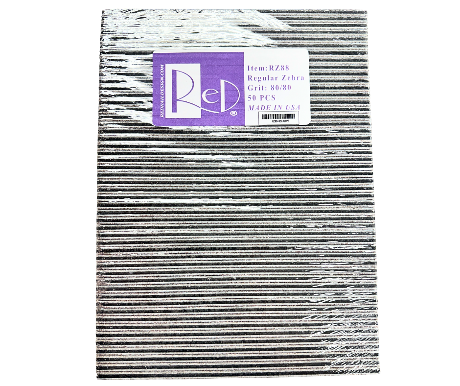 RED NAIL REGULAR NAIL FILE - ZEBRA 80/80