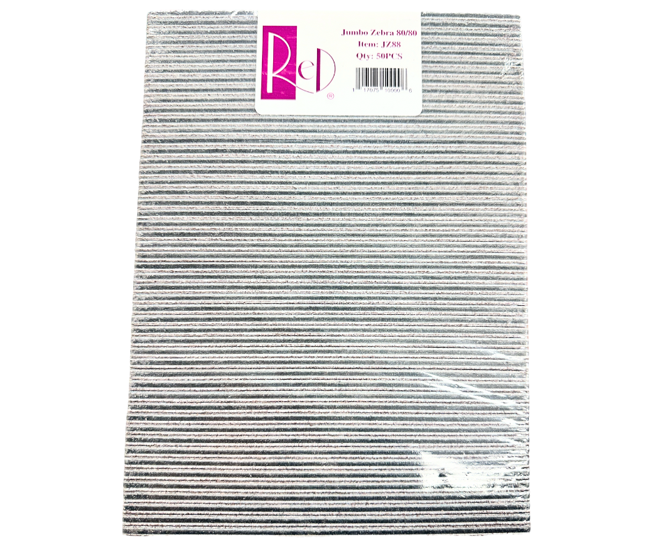 RED NAIL JUMBO NAIL FILE - ZEBRA 80/80