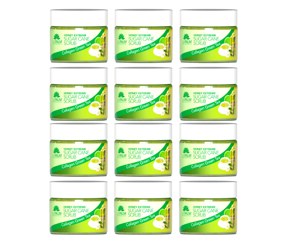HONEY EXTREME SUGAR CANE SCRUB - COLLAGEN GREEN TEA | 12 OZ.