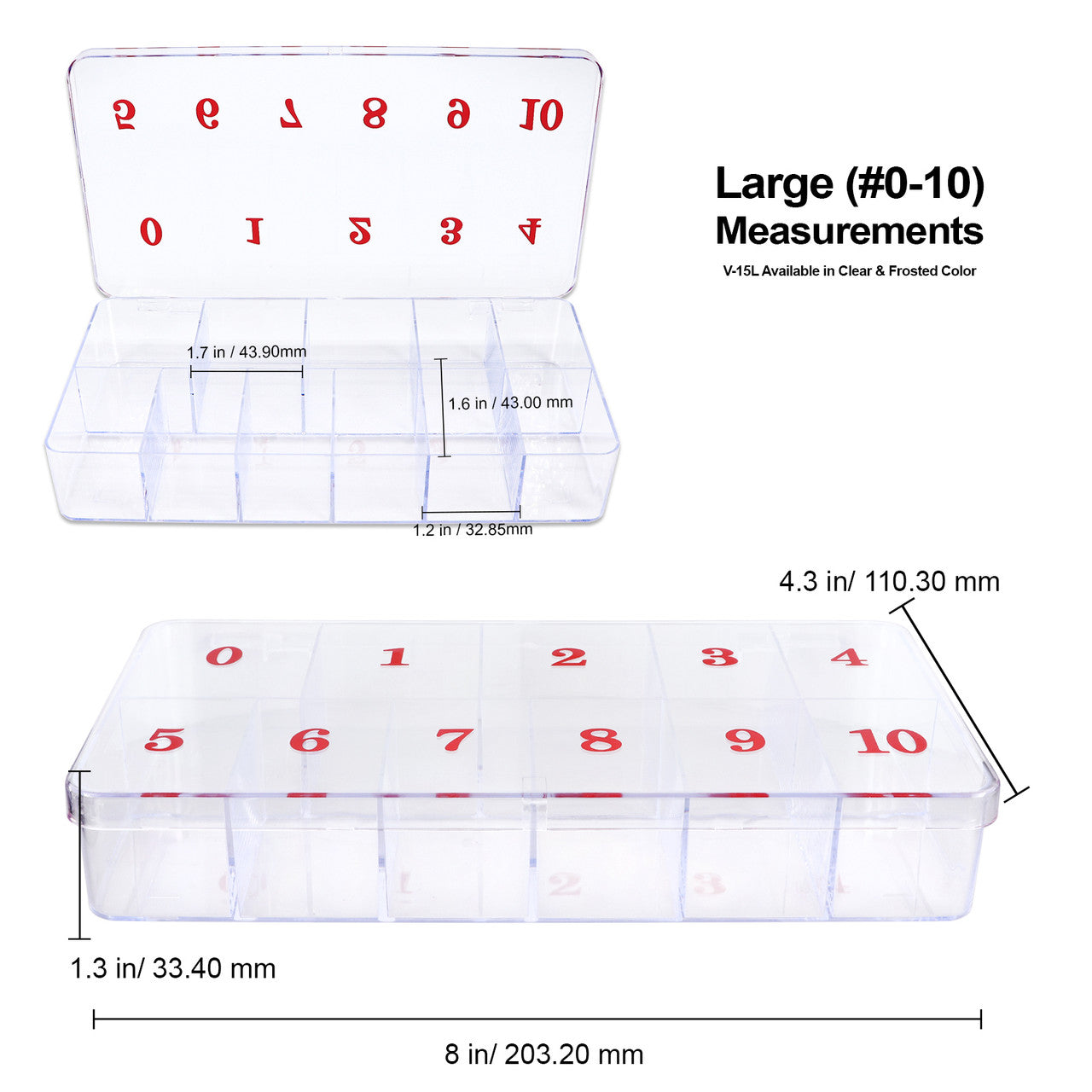 11-Slot Hard Plastic Large Tip Box