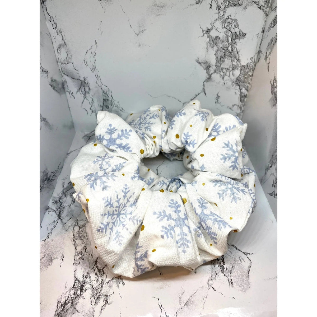 White Snowflake Christmas Scrunch