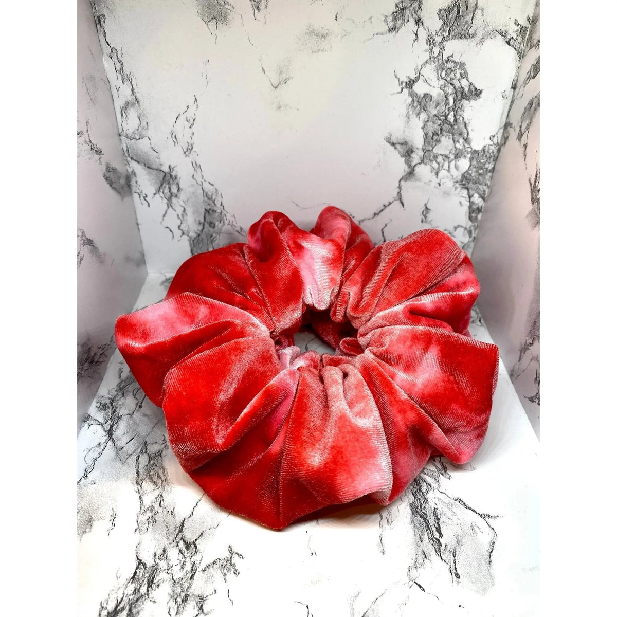 Pink Tie Dye Velvet Scrunchie