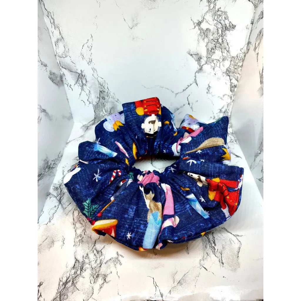 Blue Nutcracker Christmas Scrunchie