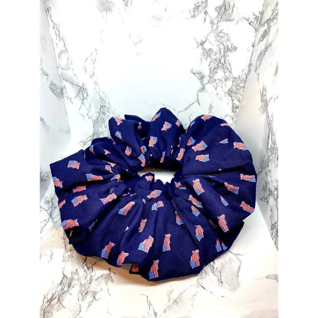 Navy Flag Scrunchie