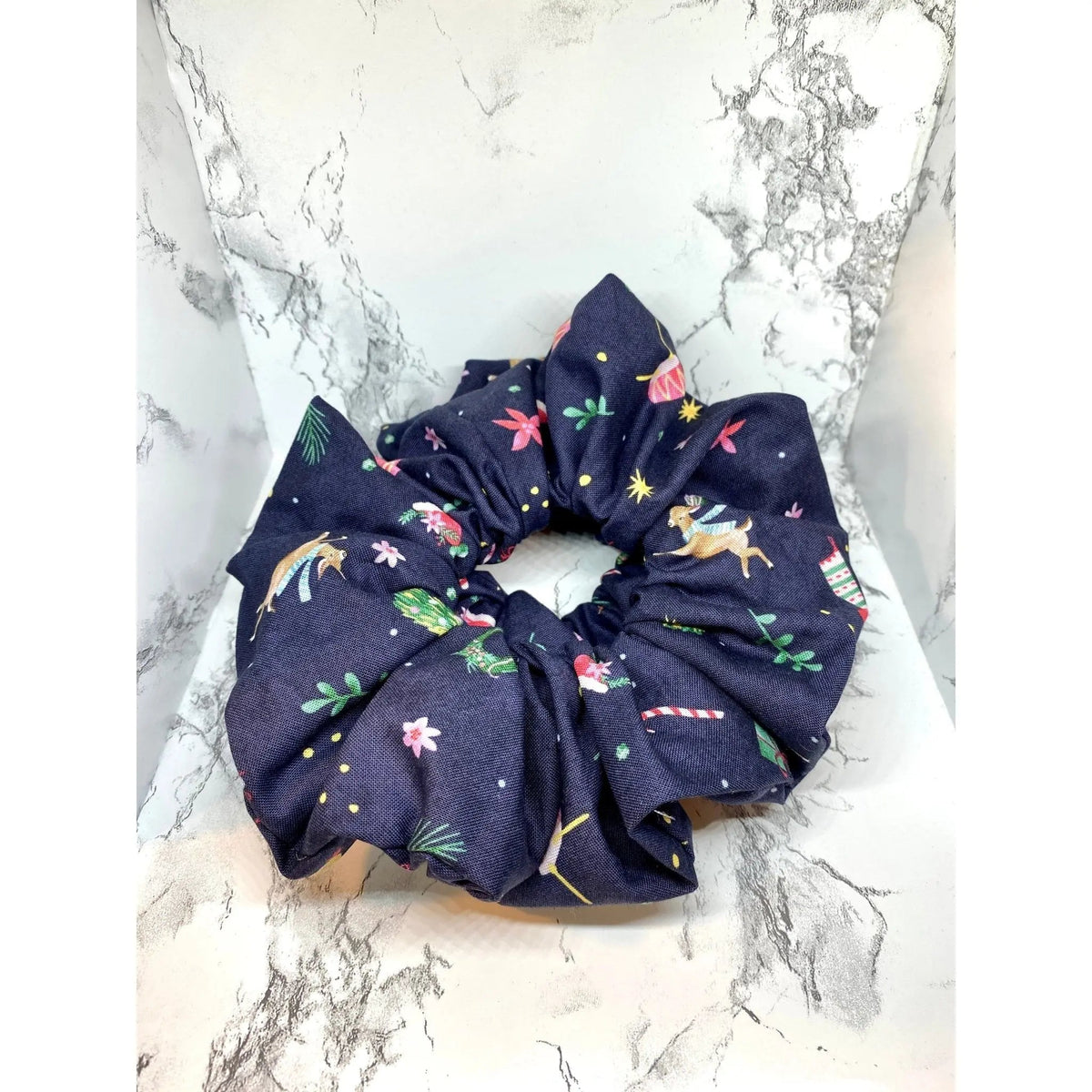 Navy Christmas Toys Scrunchie