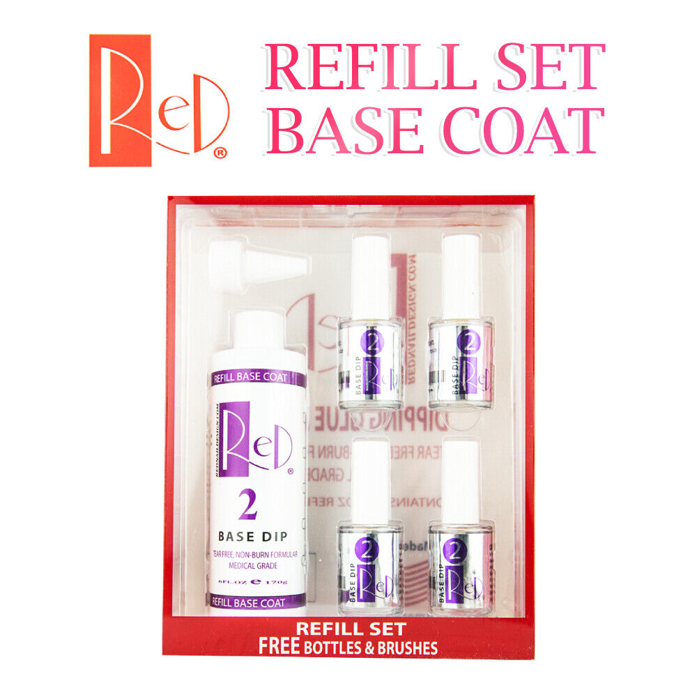 RED NAIL ESSENTIAL DIP REFILL SET - BASE COAT #2