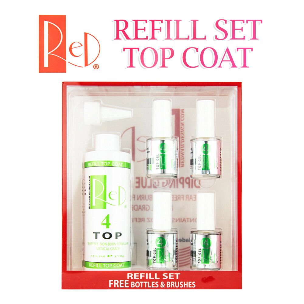 RED NAIL ESSENTIAL DIP REFILL SET - TOP COAT #4