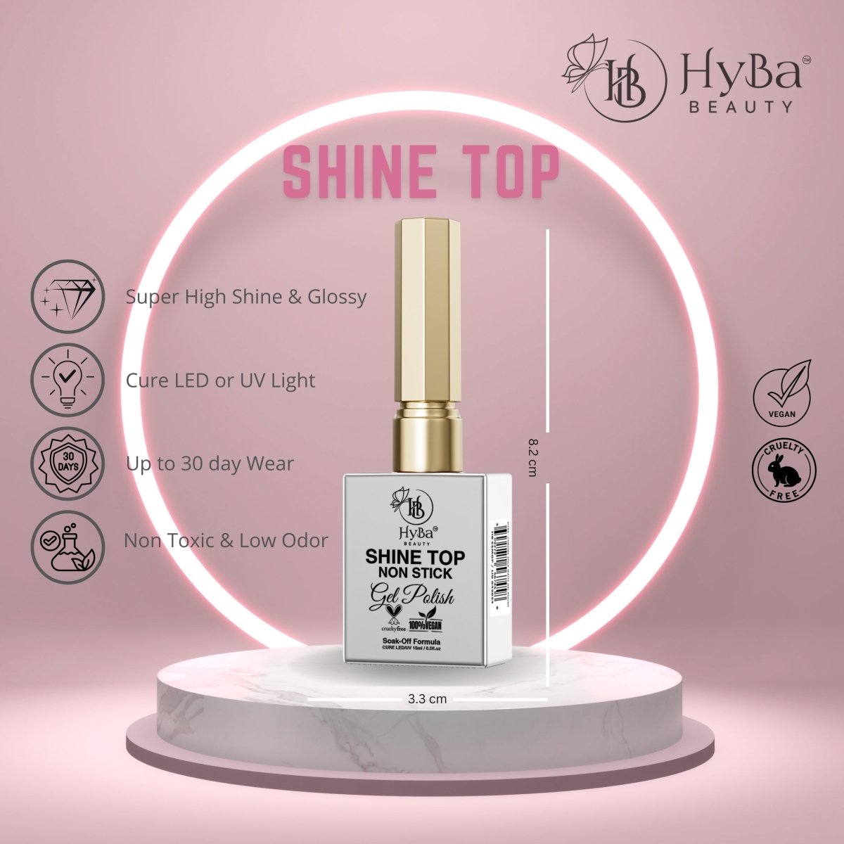 SHINE Top Non Stick - Clear Gel Polish - 15ml