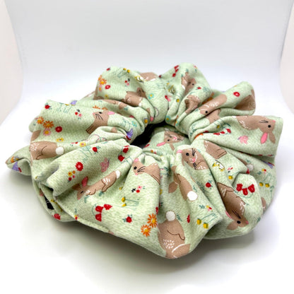 Green Bunnies Easter Scrunchie