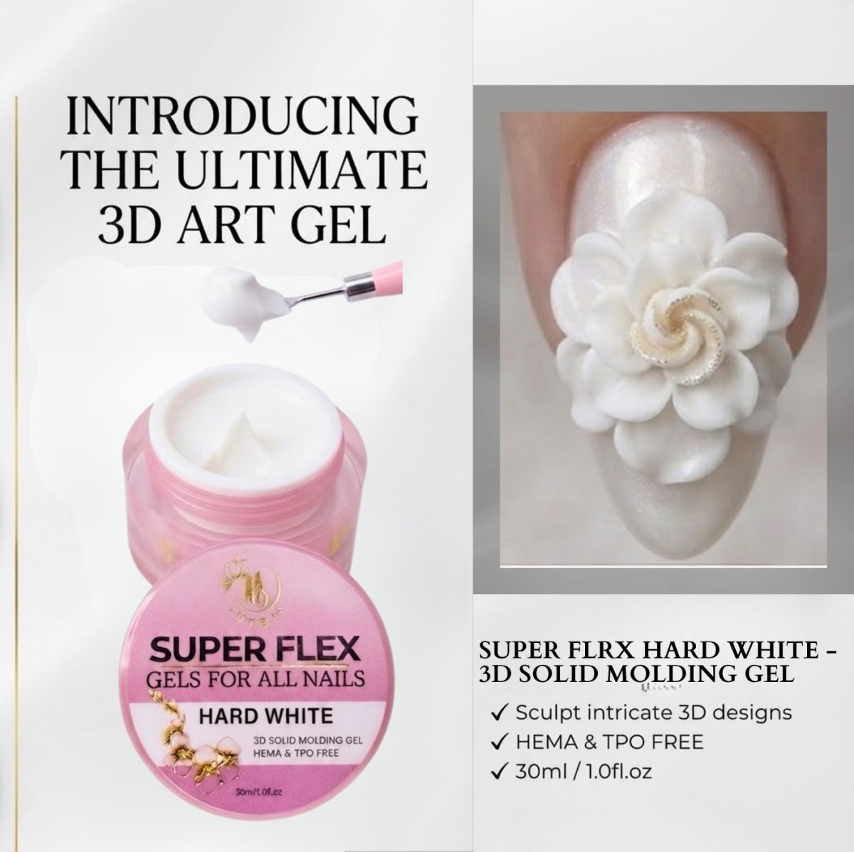 SUPER FLEX Molding Gel HARD WHITE (30ml) #02B