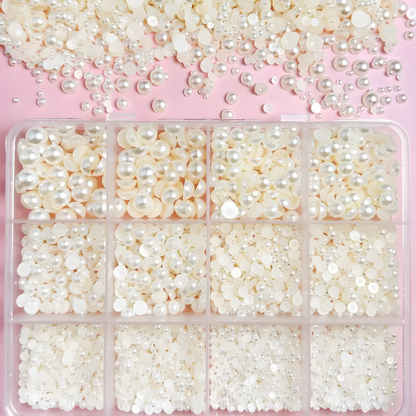 12-GRID PEARL CHARM NAIL ART DESIGN