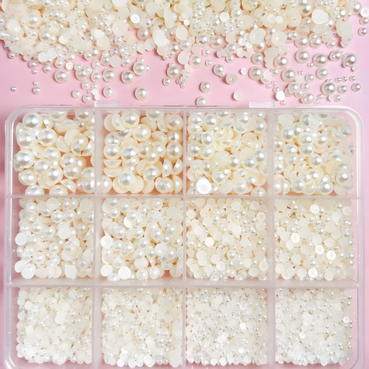 12-GRID PEARL CHARM NAIL ART DESIGN