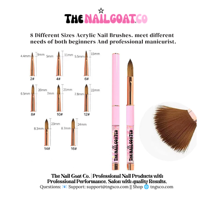 TheNailGoatco 100% Pure Kolinsky Acrylic Nail Brush, Professional Manicure Nail Art Tool for Beauty & Personal Care