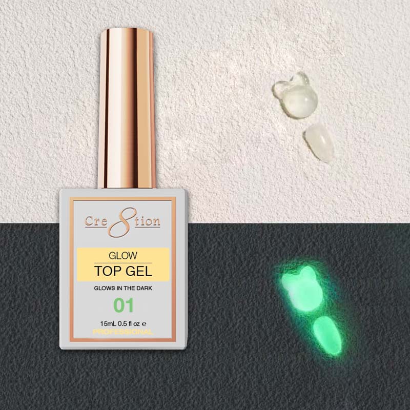 CRE8TION GLOW TOP GEL - GLOWS IN THE DARK 0.5oz.