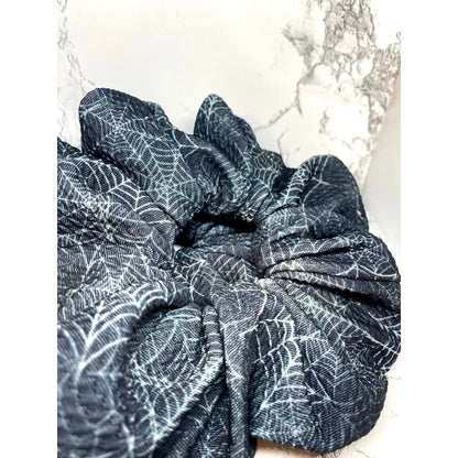 Dark Spiderweb Halloween Bullet Scrunchie