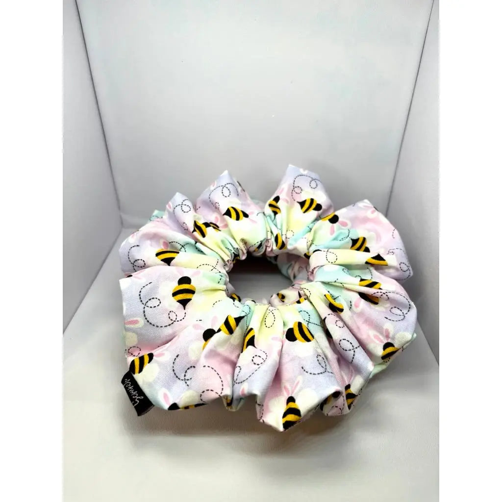 Pastel Bees Easter Scrunchie