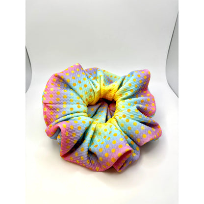 Gold Dot Ombre Rainbow Bullet Scrunchie