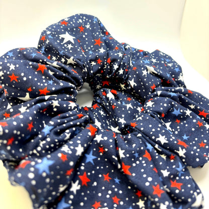 Navy Stars Patriotic Scrunchie
