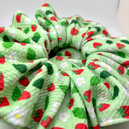 Green Strawberry Bullet Scrunchie