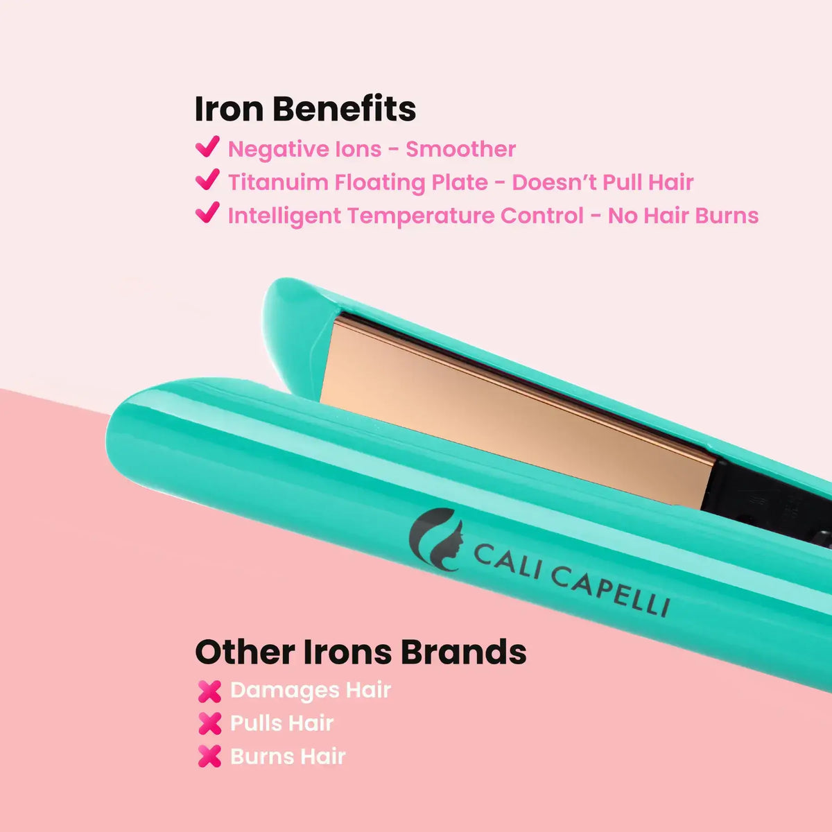 Titanium Hair Straightener Pro-Series 1″ Mint