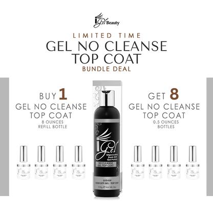 REFILL BUNDLE - IGEL NO CLEANSE TOP COAT - 8OZ. + 8 BOTTLES 0.5OZ. FREE