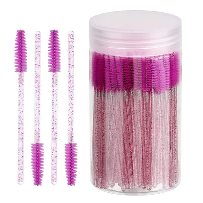 100 pcs Multicolor Crystal Handle Disposable Eyelash Brush Mascara Wands Applicator Eyelash Extensions Makeup Tools | Eye Care