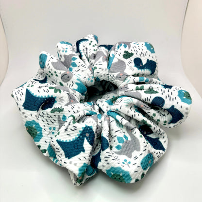Blue Dino Bullet Scrunchie