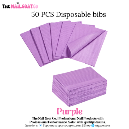 TheNailGoatCo 50PC Disposable Dental Bibs for Nail Professionals