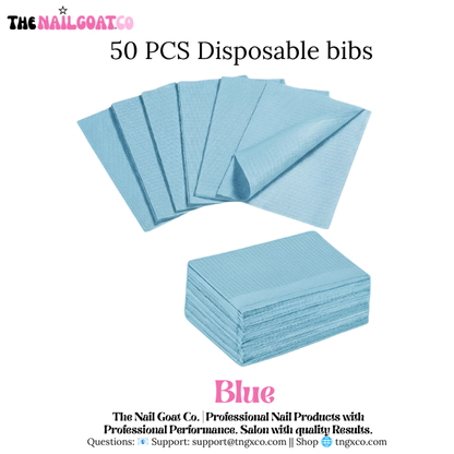 TheNailGoatCo 50PC Disposable Dental Bibs for Nail Professionals