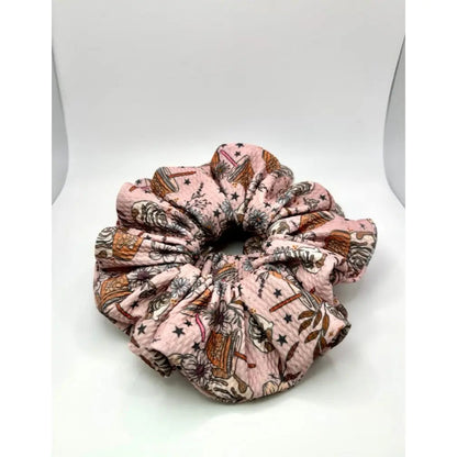 Floral Iced Coffee Bullet Scrunchie