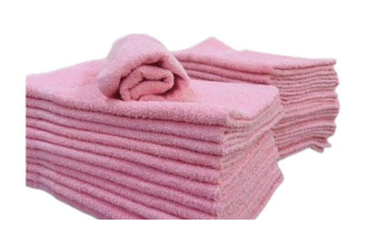 PINK PREMIUM 100% COTTON TOWELS 16X27 - 12PCS/BAG
