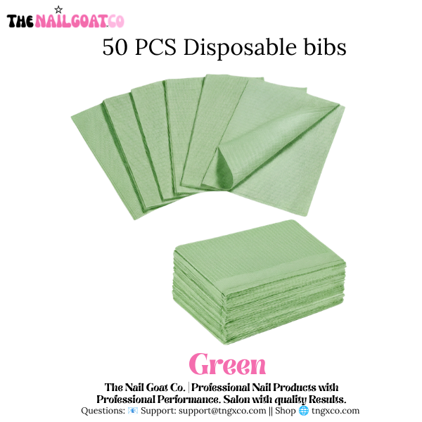 TheNailGoatCo 50PC Disposable Dental Bibs for Nail Professionals