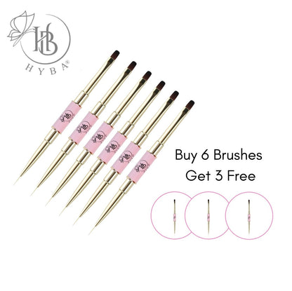 BUILDER GEL Application Square Dual Brush and Liner (PINK) #14