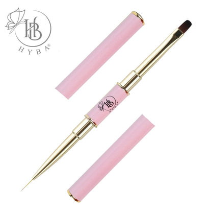 BUILDER GEL Application Square Dual Brush and Liner (PINK) #14