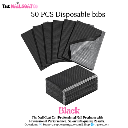 TheNailGoatCo 50PC Disposable Dental Bibs for Nail Professionals