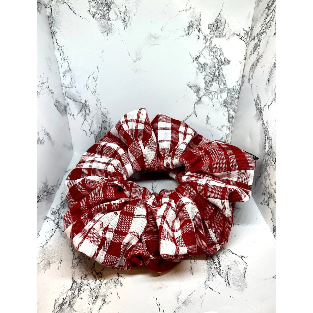 Red Plaid Christmas Scrunchie