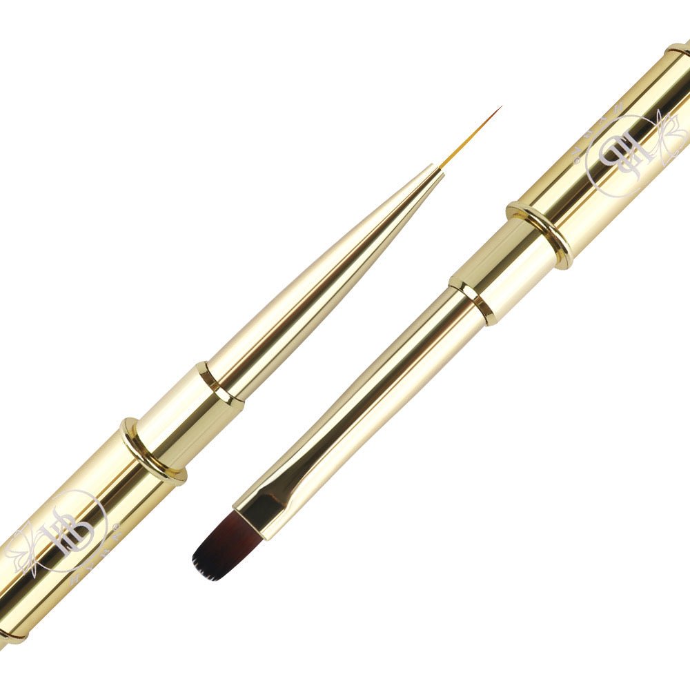 BUILDER GEL- Square Dual Brush and Liner (GOLD) #16