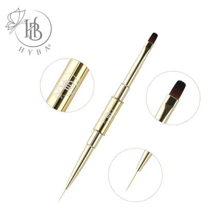 BUILDER GEL- Square Dual Brush and Liner (GOLD) #16