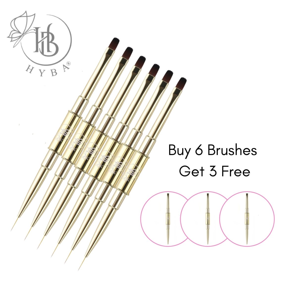 BUILDER GEL- Square Dual Brush and Liner (GOLD) #16