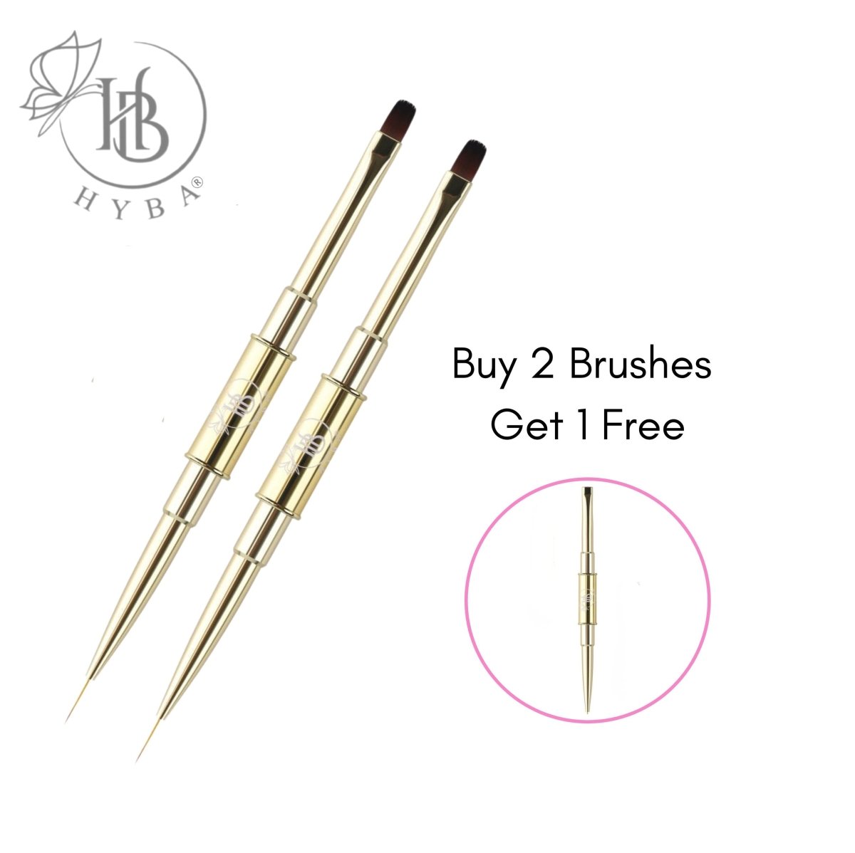 BUILDER GEL- Square Dual Brush and Liner (GOLD) #16