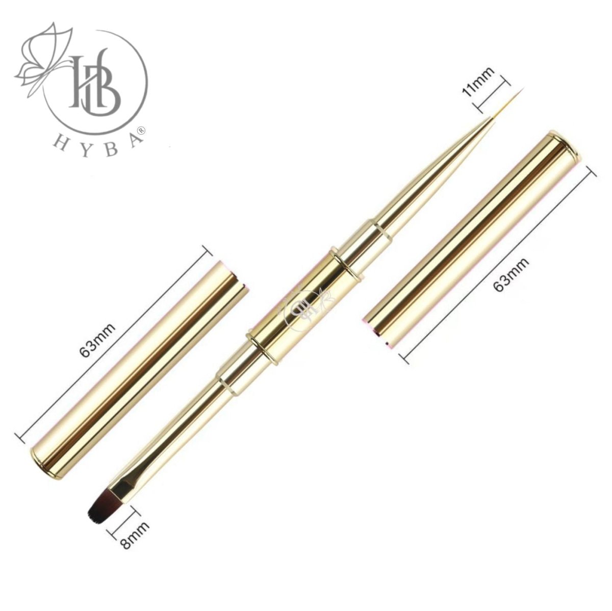 BUILDER GEL- Square Dual Brush and Liner (GOLD) #16