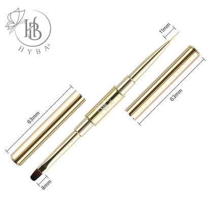 BUILDER GEL- Square Dual Brush and Liner (GOLD) #16