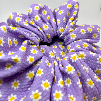 Purple Daisy Spring Bullet Scrunchie
