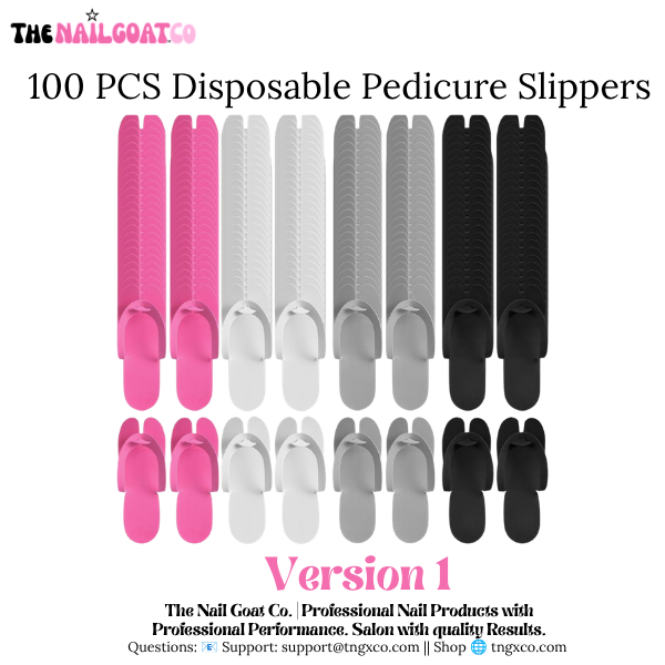 TheNailGoatCo 100PC Disposable Pedicure Slippers
