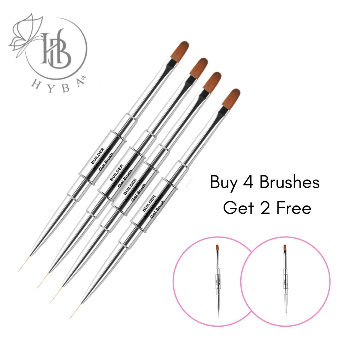 BUILDER GEL - Rounded Dual Brush and Liner (SILVER) #17